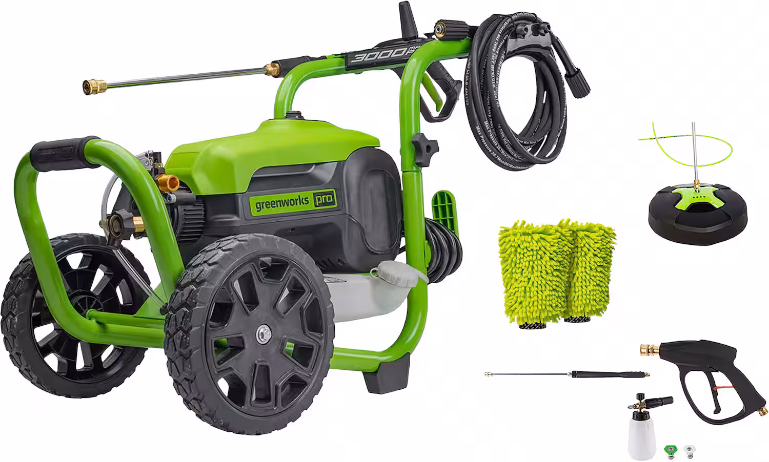 Greenworks - Electric Pressure Washer up to 3000 PSI at 2.0 GPM Combo Kit with short gun, mitts, and 15" surface cleaner - Green at BESTBUY $679.00 is now $239.99 - 65% OFF· BESTBUY.COM