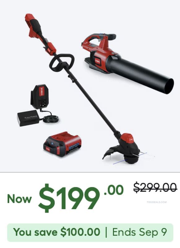 $199 TORO TRIMMER AND BLOWER COMBO at LOWES $199.00 - $199.00