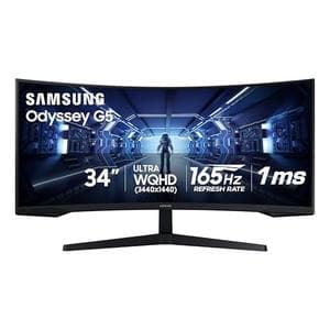 Samsung 34' Odyssey G5 Ultra-Wide Gaming Monitor with 1000R Curved Screen, 165Hz, 1ms, FreeSync Premium, Large Display, Eye Comfort, Multiple Ports, WQHD, LC34G55TWWNXZA, Black at AMAZON $399.99 is now $269.99 - 33% OFF
