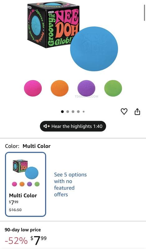 $7.99 NEEDOH GROOVY GLOB ON AMAZON at AMAZON $16.50 is now $7.99 - 52% OFF - $7.99 (Was $16.50)